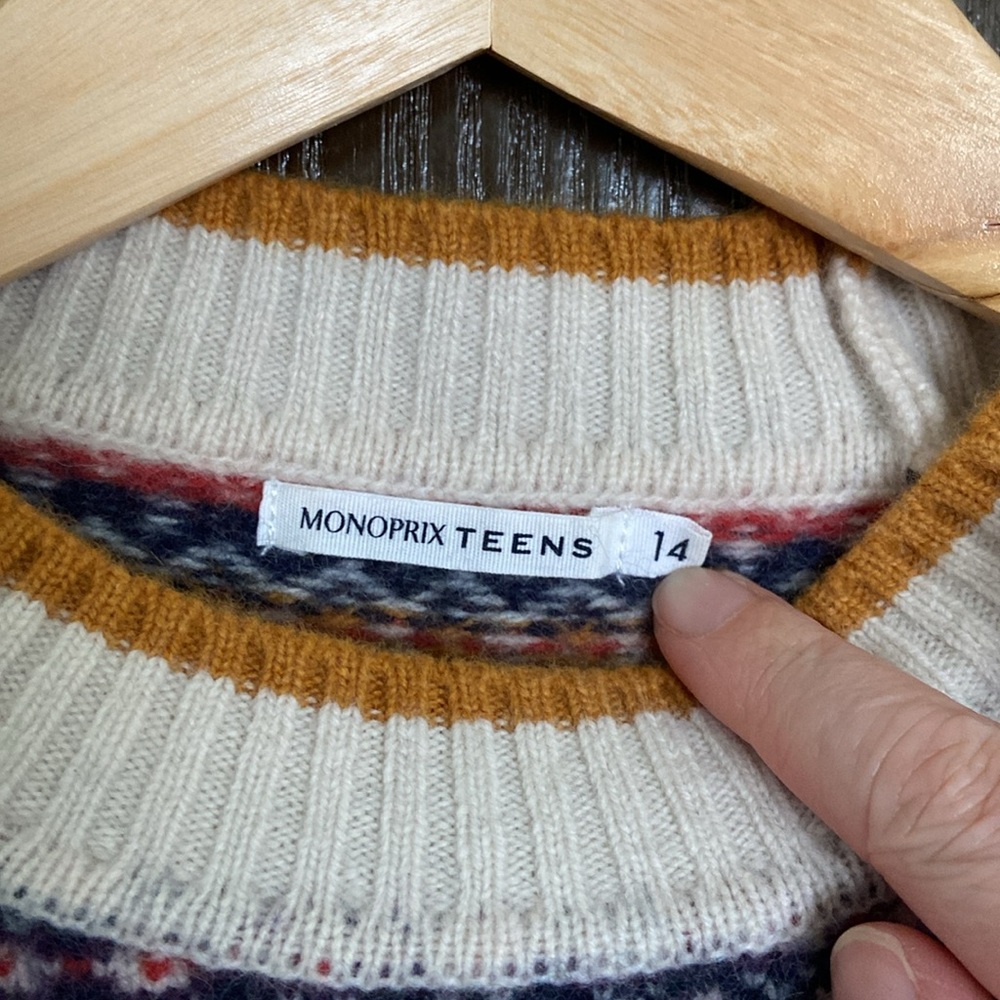 Patterned Multicolor Wool Sweater - image 2